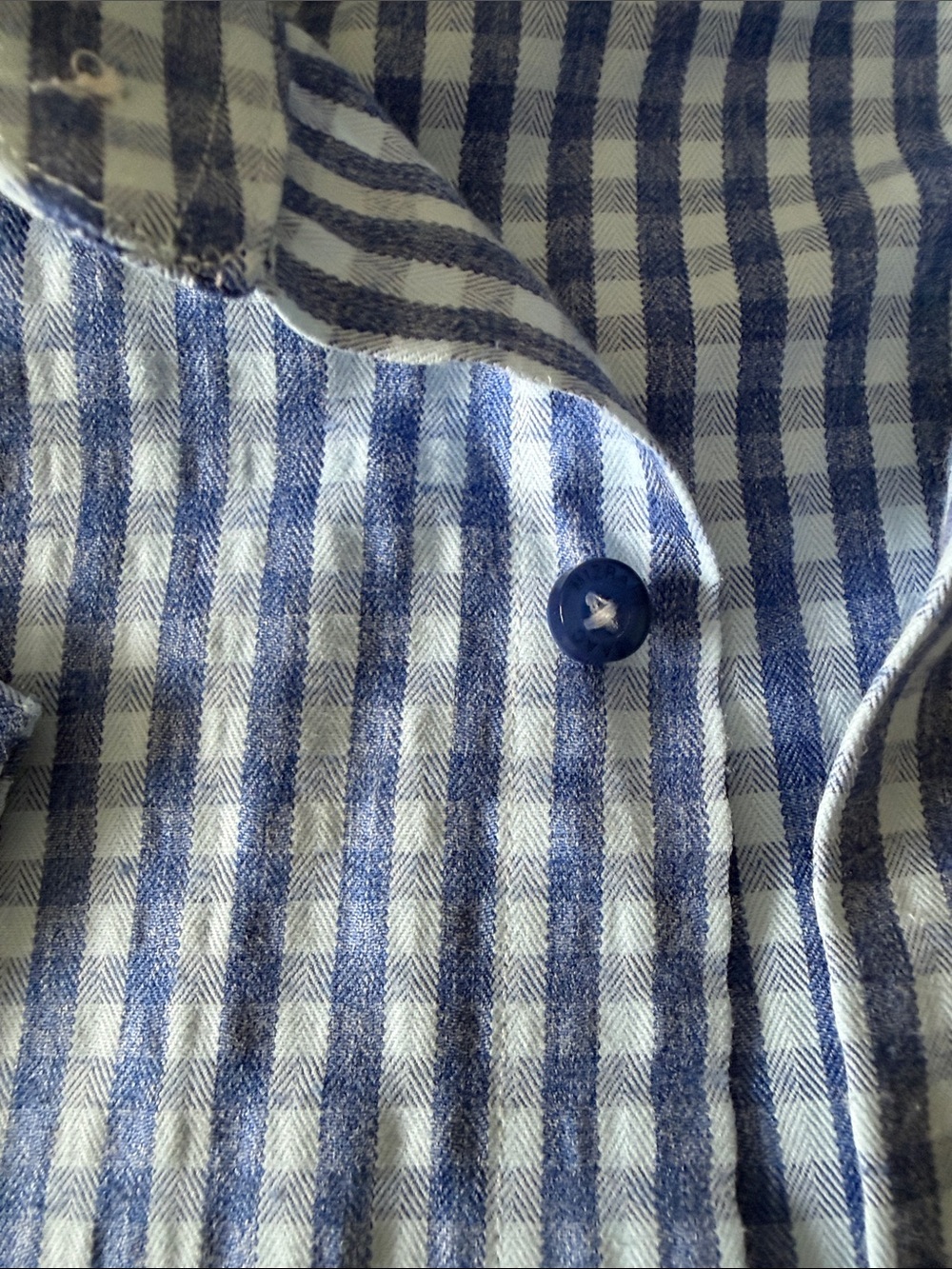 Isaac Mizrahi Blue and White Checked Button-Down Shirt